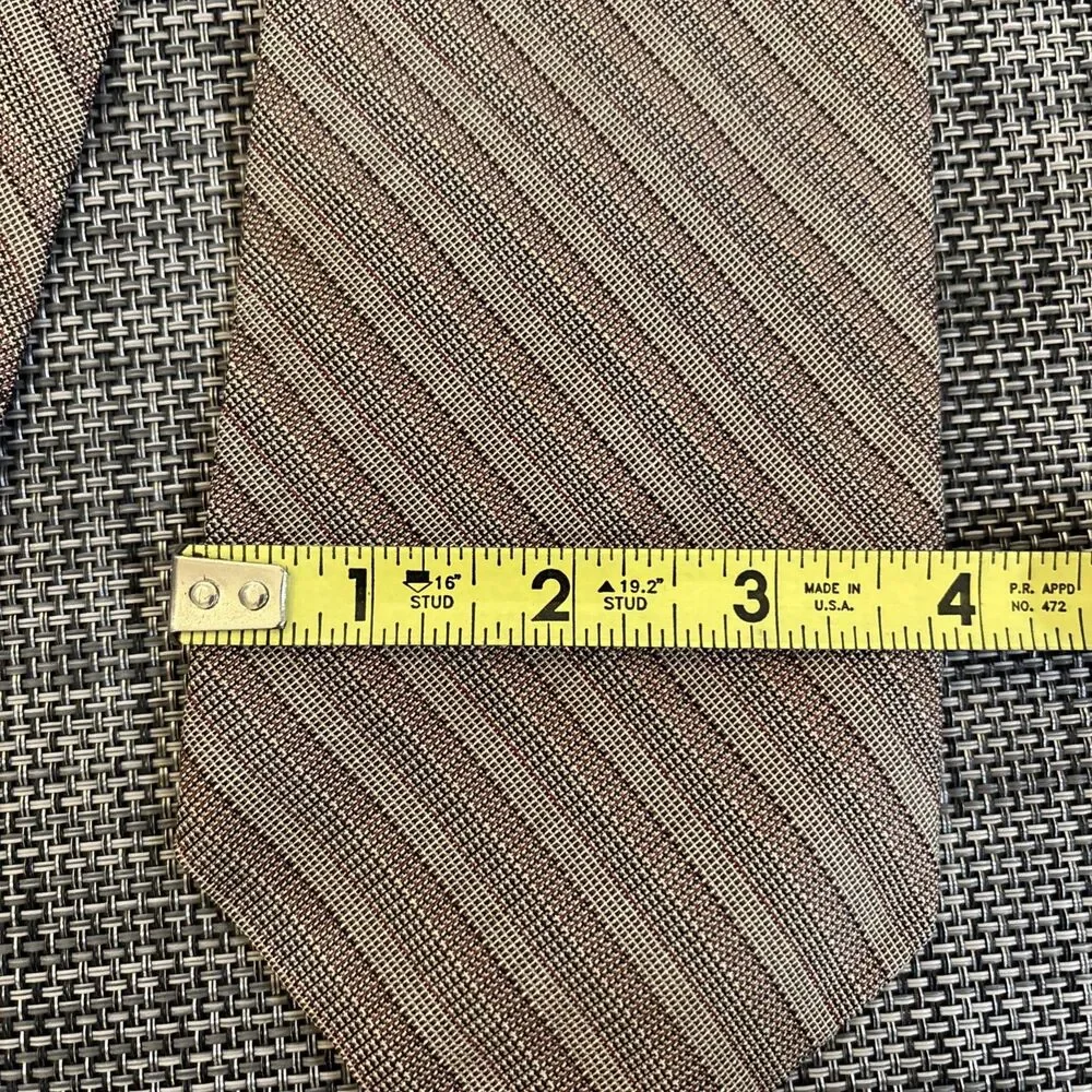 Vintage Chaps Ralph Lauren Neck Tie Brown Diagonal Striped Silk USA Made